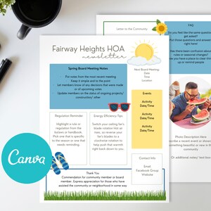 HOA Newsletter/ Neighborhood Newsletter/ Editable Newsletter Template/ Canva Newsletter/ Home Newsletter/ Home Owners Association