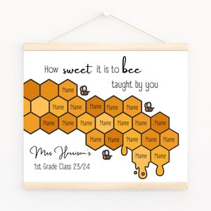 Regalo di apprezzamento per l'insegnante dalla classe / Regalo personalizzato per l'insegnante / Regalo di fine anno per l'insegnante / Fai da te / Ape Grazie