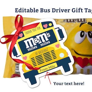 Apprezzamento per l'autista di autobus/San Valentino per l'autista di autobus/Biglietto di ringraziamento per l'autista di autobus/Etichetta regalo/Idee regalo per l'autista di autobus/Ringraziamento per l'autista di autobus