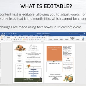 Modèle de bulletin doctobre modifiable / Modèle de bulletin MS Word / Bulletin daffaires / Bulletin dautomne / Bulletin Word / Bulletin scolaire image 2