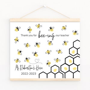 Teacher Appreciation Gift from Class | Fingerprint Teacher Gift | End of Year Teacher Present | DIY | Bee Thank you | Personalized Gift