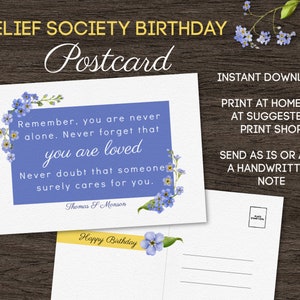 Tarjetas de cumpleaños de la Sociedad de Socorro / Postal de cumpleaños / Postal SUD / Tarjeta de la Presidencia de la Sociedad de Socorro / Postal de cumpleaños SUD / Postal ministrante
