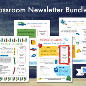 Classroom Newsletter Template/ Teacher Newsletter/ School Newsletter/ Class News/ Parent Teacher Newsletter/ Monthly Newsletter