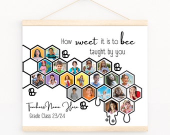 Teacher Appreciation Gift from Class | Picture Teacher Gift | End of Year Teacher Present | DIY | Bee Thank you | Personalized Gift