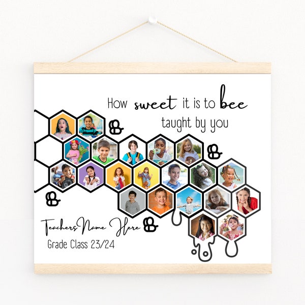 Teacher Appreciation Gift from Class | Picture Teacher Gift | End of Year Teacher Present | DIY | Bee Thank you | Personalized Gift