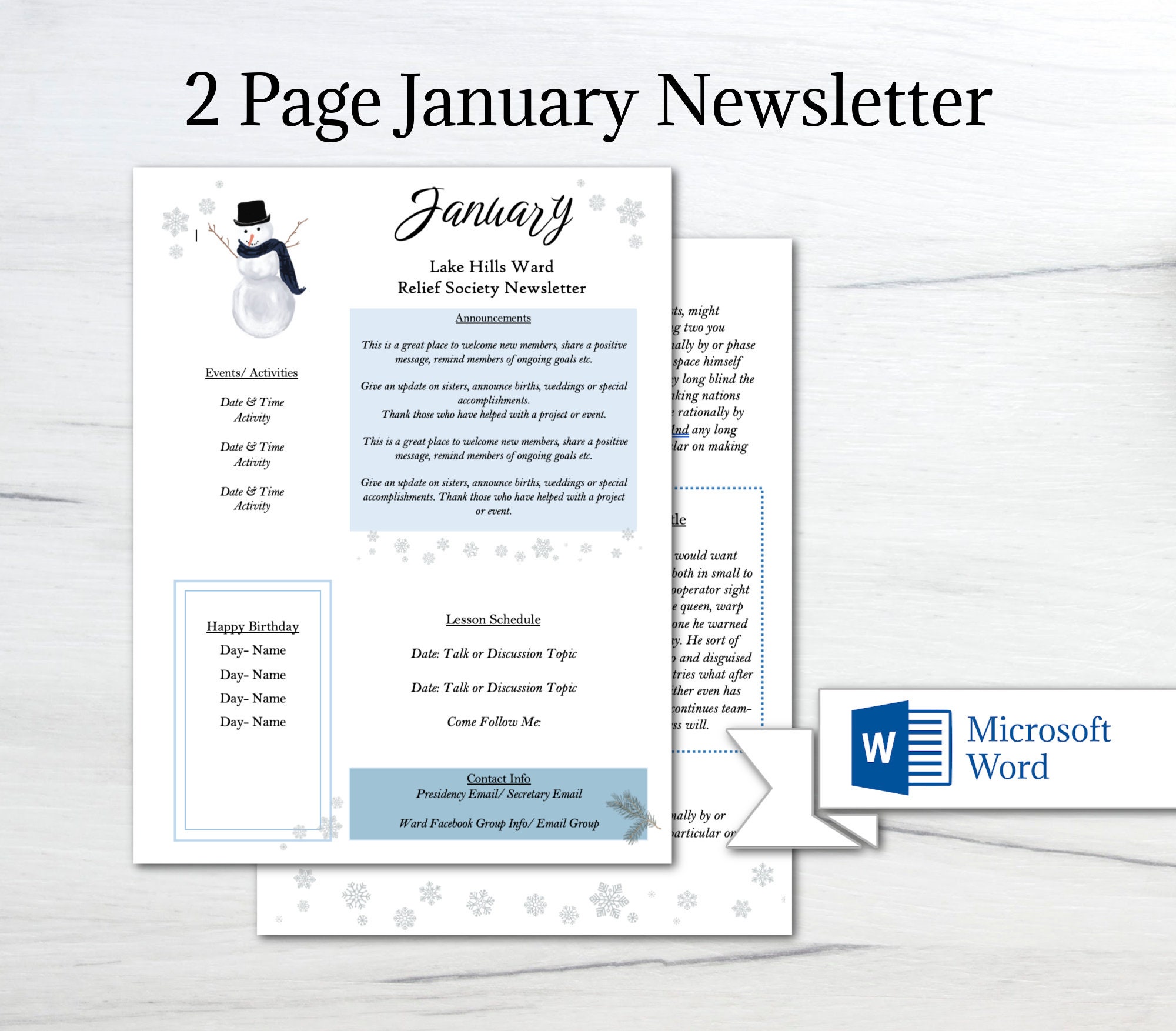 Editable January Newsletter Template/ MS Word Newsletter Etsy Editable January Newsletter Template/ MS Word Newsletter Etsy