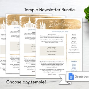 Editable Relief Society Newsletter/ 2022 Newsletter/ LDS Temple/ LDS Newsletter Template/ Relief Society Presidency/ Temple Artwork