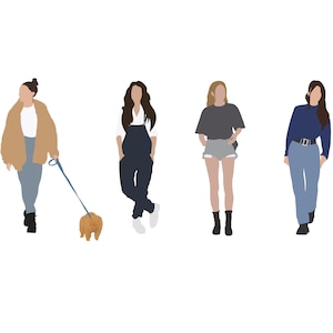 Flat Vector People Illustration - 4 People Pack