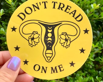 Reproductive Rights Don’t Tread on Me | Feminist Humor Water Bottle Laptop Sticker