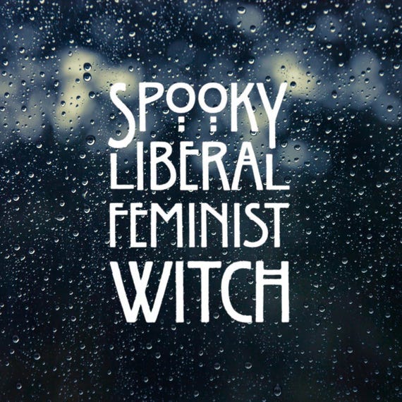 Spooky Liberal Feminist Witch Car Decal
