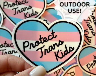 Protect Trans Kids Waterproof Vinyl Sticker – Weatherproof Car Decal