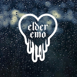 Elder Emo Bleeding Heart Vinyl Car Decal