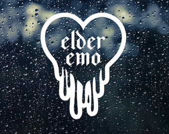 Elder Emo Bleeding Heart Vinyl Car Decal