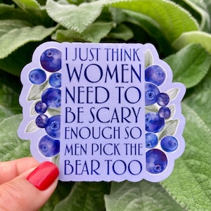 Feminist Choose the Bear Sticker, Women's Rights Humor Decal, Waterproof Vinyl Decal