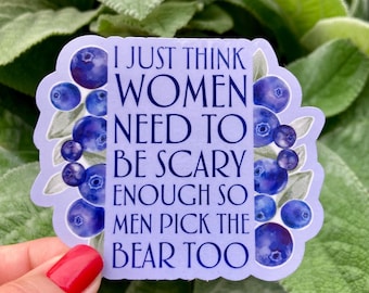 Feminist Choose the Bear Sticker, Women's Rights Humor Decal, Waterproof Vinyl Decal