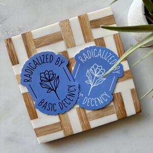 Radicalized by Basic Decency Handmade Sticker image 3