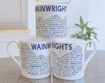 Wainwrights fine china mug - a great gift for peak baggers, hillwalkers and mountain climbers. Dishwasher safe and made in the UK