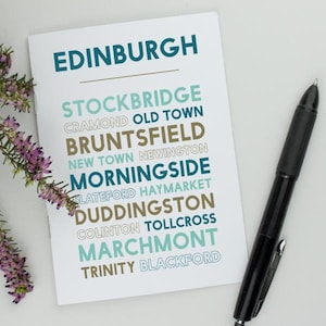 Caderno de Edimburgo contendo 24 páginas em branco, diário de presente para viajantes. Projetado e feito à mão na Escócia a partir de cartão reciclado