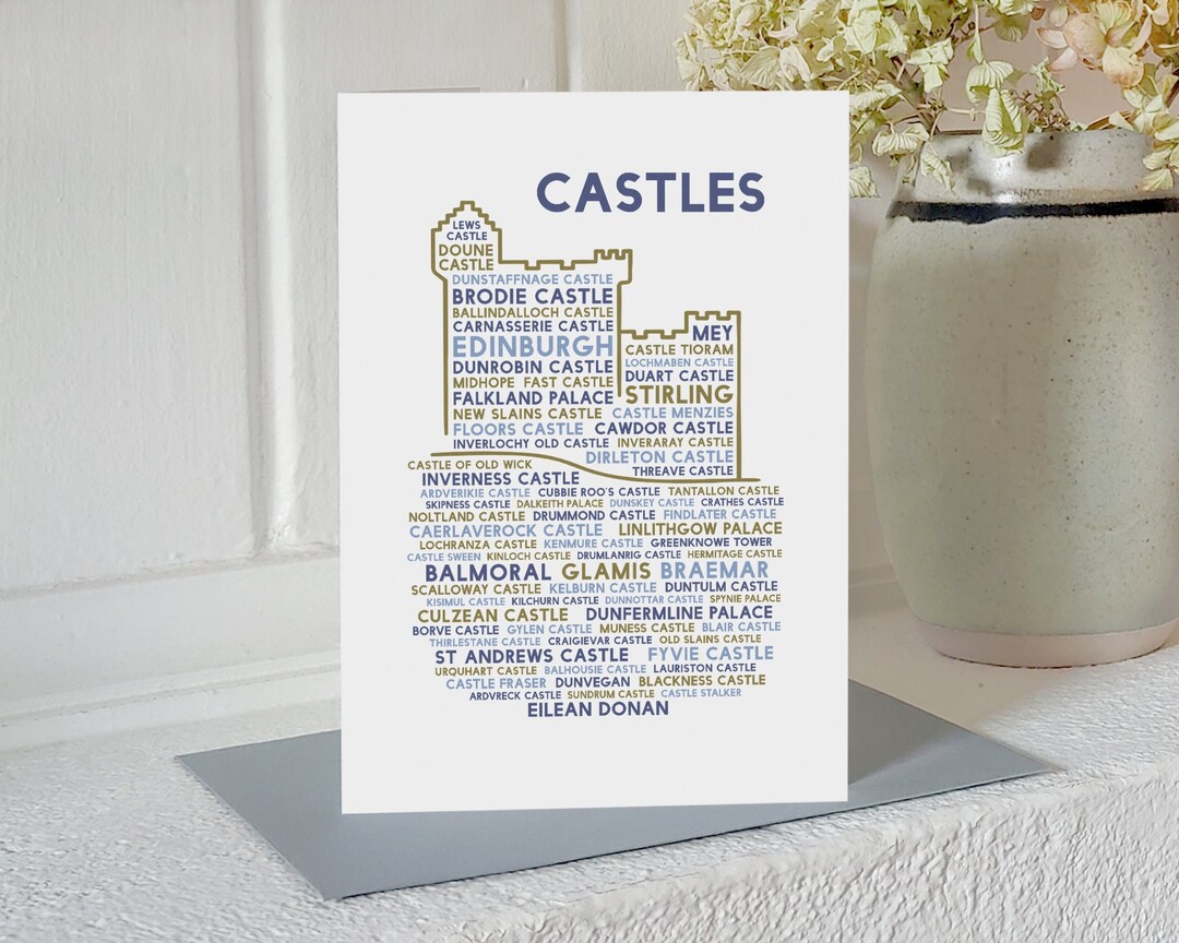 Scottish Castles Greetings Card Printed in Scotland on Recycled Card