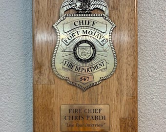 Custom Engraved Firefighter Award