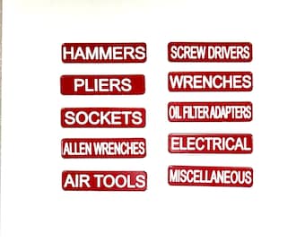 Set of 10 - Personalized acrylic labels for shop, office, kitchen