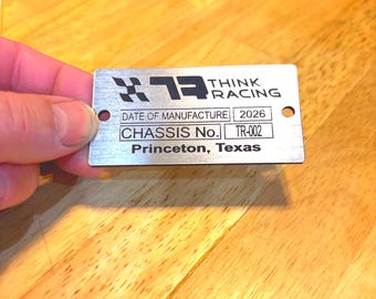 Personalized Data Plate – Custom Engraved VIN Tag for Machinery, Equipment, Vehicles, or Tools