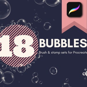 ¡Conjunto de cepillo de burbujas y estampado para Procreate, espuma Bonus y cepillo de gota de agua!