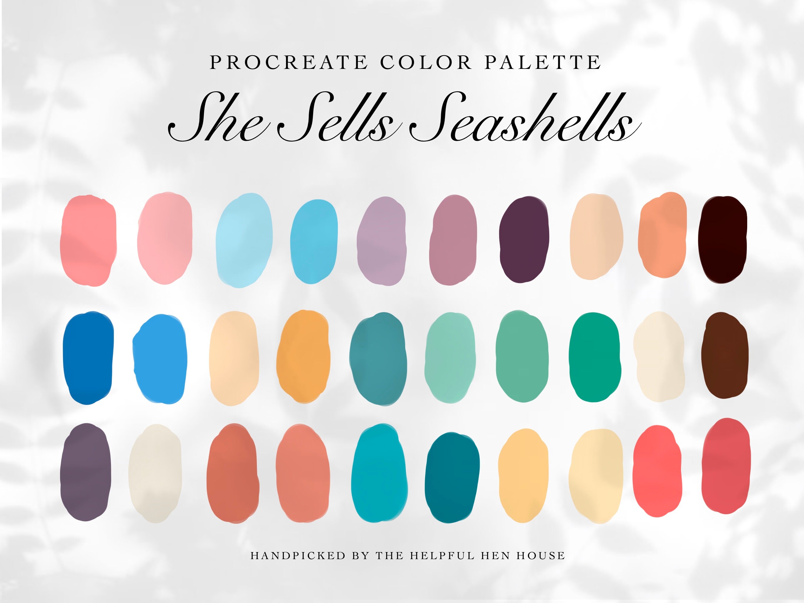 She Sells Seashells Procreate Color Palette Color Swatch - Etsy
