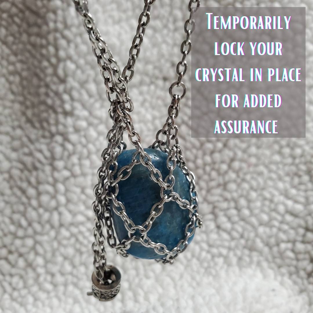 INTERCHANGEABLE CRYSTAL HOLDER Necklace (Stainless Steel， Art