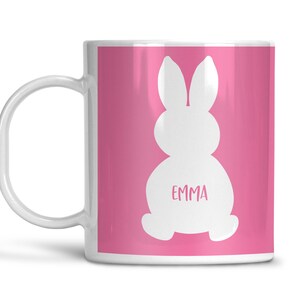 Paashaas Silhouet 2 Roze Mok | Pasen | Cadeau-idee | Gepersonaliseerd | Vaatwasmachinebestendig | Ovenbestendig | Magnetronbestendig | DecoWare®