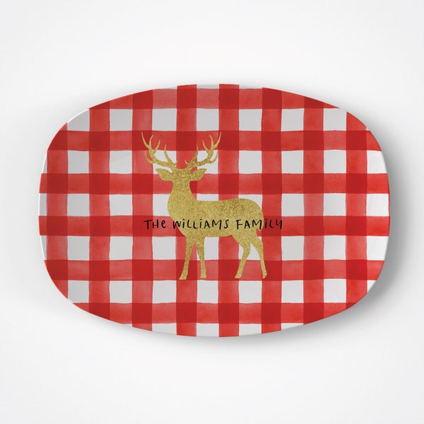 Deer Glitter Platter | Christmas | Gift Idea | Personalized | Dishwasher Safe | Oven Safe | Microwave Safe | DecoWare®