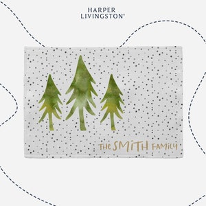 Trees Dot Fabric Placemat | Christmas | Gift Idea | Personalized | Washer & Dryer Safe | Durable Decoration |  Hand Made in the USA