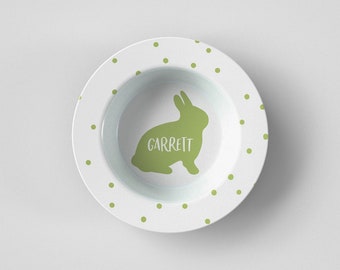 Easter Bunny Silhouette Green Bowl | Easter | Gift Idea | Personalized | Dishwasher Safe | Oven Safe | Microwave Safe | DecoWare®