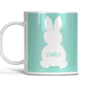 Easter Bunny Silhouette 2 Blue Mug | Easter | Gift Idea | Personalized | Dishwasher Safe | Oven Safe | Microwave Safe | DecoWare®