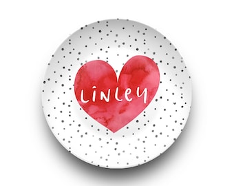 Corazón de acuarela de San Valentín / Día de San Valentín / Idea de regalo / Personalizado / Apto para lavavajillas / Apto para horno / Apto para microondas / DecoWare®