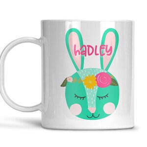 Easter Bunny Floral Crown Mug | Easter | Gift Idea | Personalized | Dishwasher Safe | Oven Safe | Microwave Safe | DecoWare®