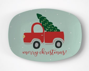 Christmas Truck Platter | Christmas | Gift Idea | Personalized | Dishwasher Safe | Oven Safe | Microwave Safe | DecoWare®