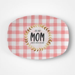Mother Pink Gingham | Mothers Day | Personalized | Mom | Gift Idea | Microwave Safe | DecoWare®