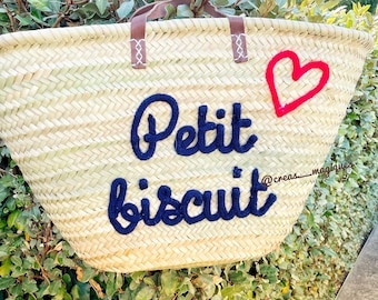 Personalized gift straw beach bag basket, customizable basket