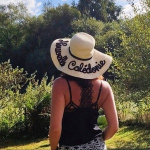 Personalized women's hat, wide brim, capeline, Marbella