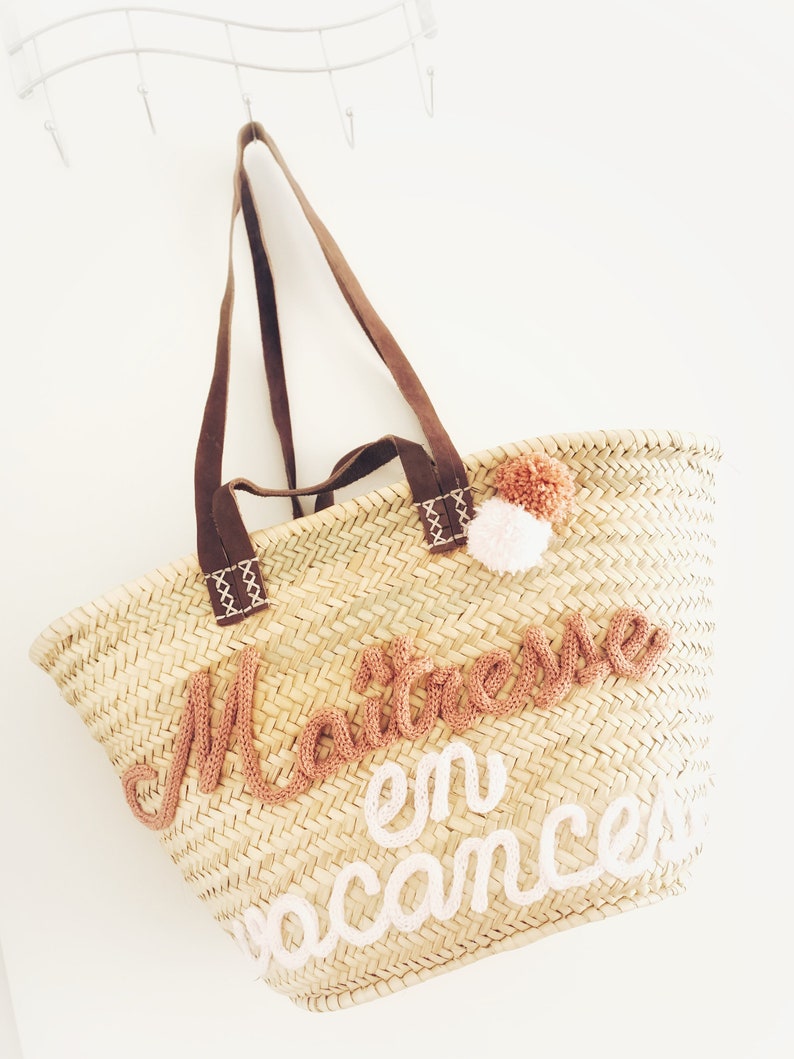 Personalised straw straw beach bag Etsy