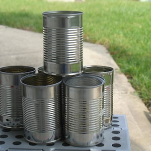 Empty Clean Tin Can Set For Craft, Upcycling Recycling Metal, Recycling Craft, Soup Can Set, Rustic Wedding Decar, Metal Tin Can Vases