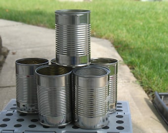Clean Tin Cans Set of 10, Upcycling Craft, Rustic Wedding Decor