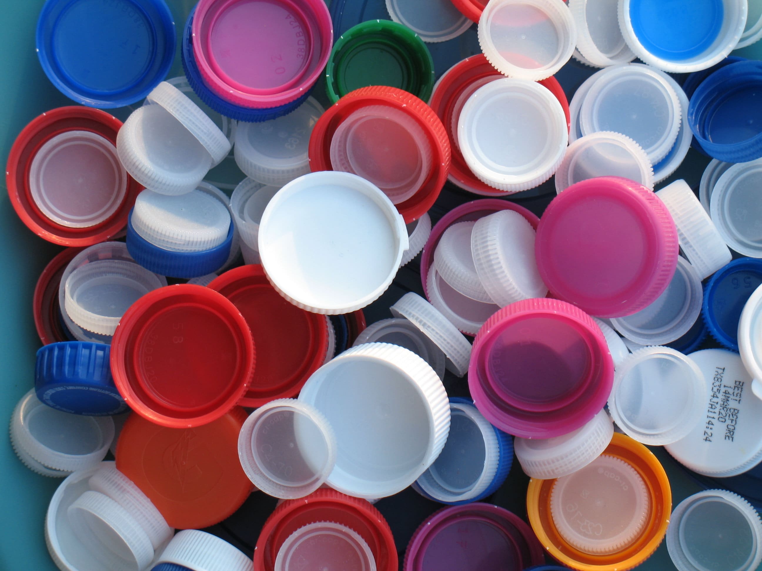 Plastic Bottle Caps, Recycled Plastic Bottle Lids, Set of 50 Mixed…