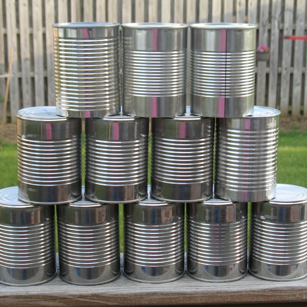 Tin Can/ Set Of 10 Empty Metal Tin Cans/ Empty Soup Cans/ Clean Tin Can For Craft, Upcycling Recycling Metal