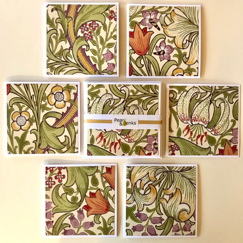 William Morris Card Pack Greetings Card Set Golden Lily Etsy