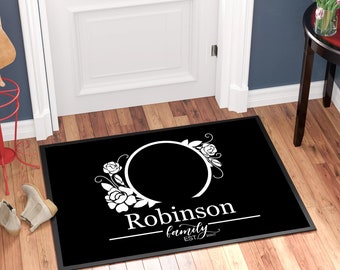 Personalised Custom Printed Family Floor Door Mat Entrance Mat 3 Sizes Available Machine Washable Wedding Gift Ideas new Home INDOOR/OUTDOOR