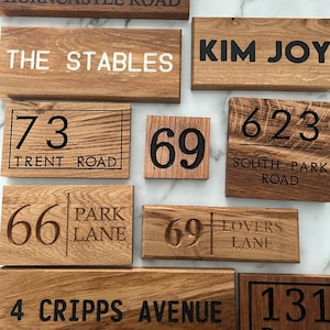 Personalised French Oak Wood Plaque - Custom Engraved Sign for House, Business, Rustic Home/Outdoor Decor, Handcrafted & Unique Gift Idea