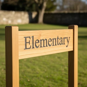 Custom Engraved French Oak House Sign with Posts - Personalized Address Plaque