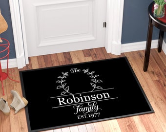 Personalised Custom Printed Family Floor Door Mat Entrance Mat 3 Sizes Available Machine Washable Wedding Gift Ideas new Home INDOOR/OUTDOOR